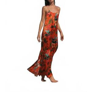 NEW CATHERINE GEE symi maxi dress in orange tropical